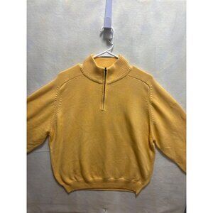 Vineyard Vines XL Yellow Half-Zip Sweater By Shep & Ian 100% Cotton Ribbed Colla